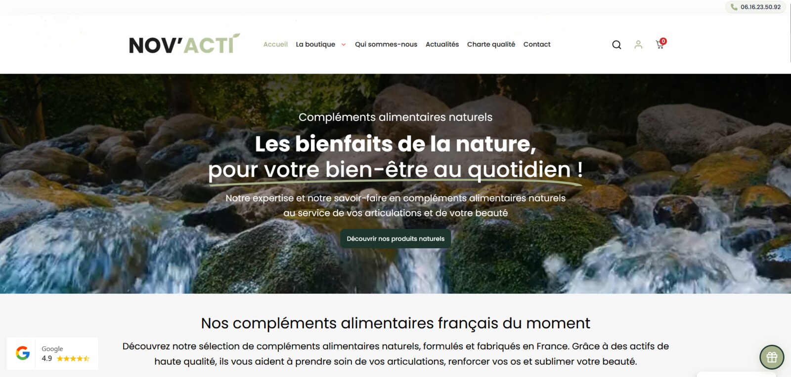Site Nov'Acti — e-commerce compléments alimentaires